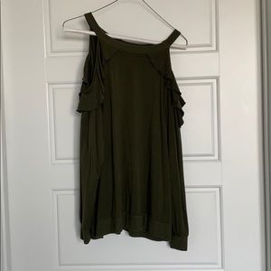 Express long sleeve shoulder cut out top